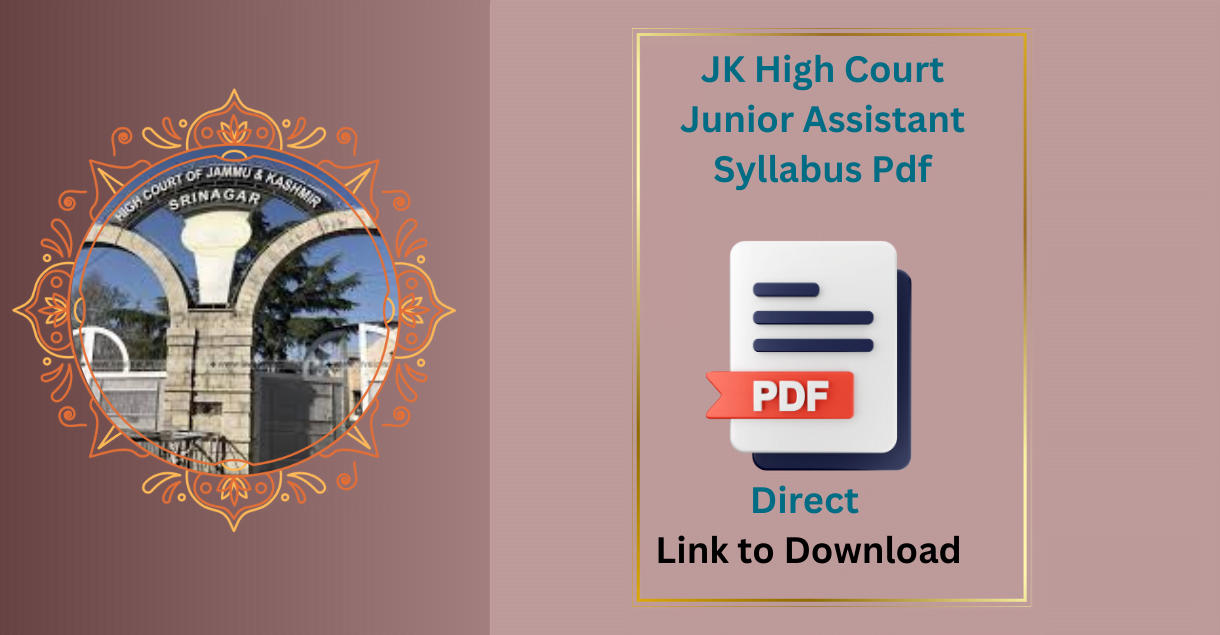 JK High Court Junior Assistant Syllabus