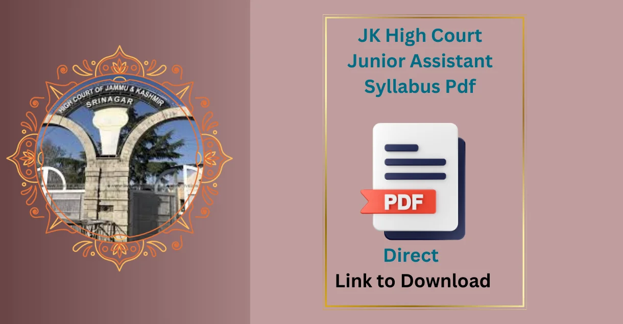 JK High Court Junior Assistant Syllabus