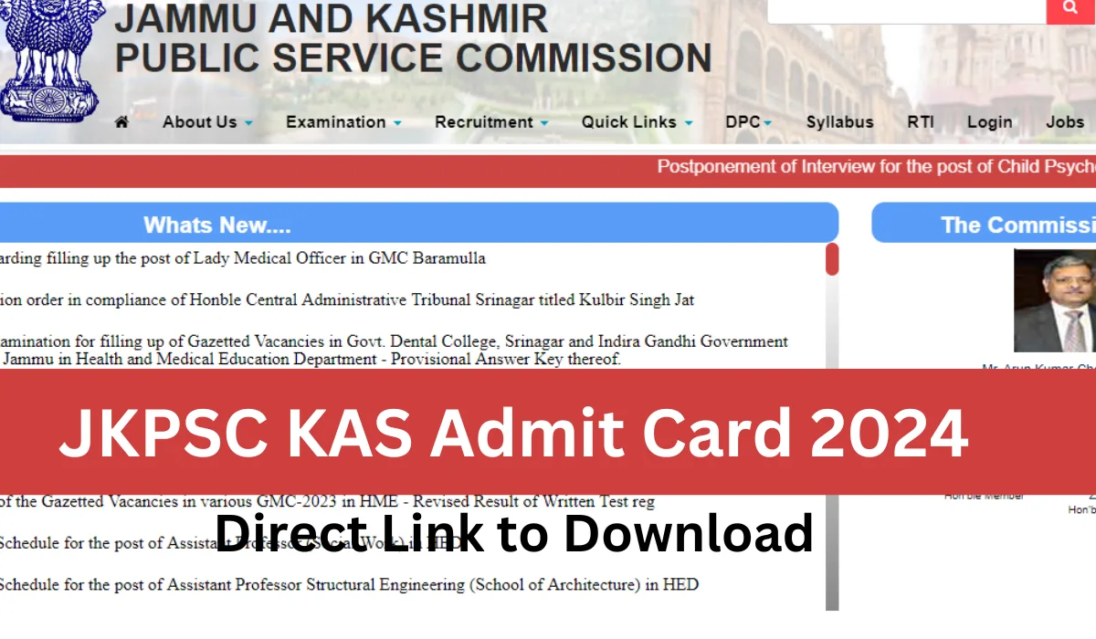 JKPSC KAS Admit Card 2024